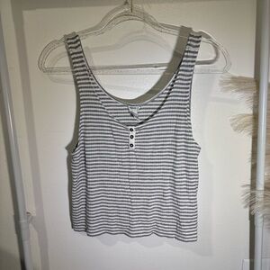 Forever 21 Black and White Striped Tank Top